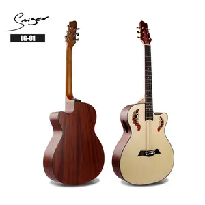 China factory wholesale price 40 inch original resonator body 6 string folk electric acoustic guitar