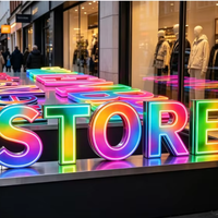 Enseigne lumineuse LED 3D à éclairage périphérique RVB à économie d'énergie, à changement de couleur, pour casino, bar, signalétique commerciale extérieure