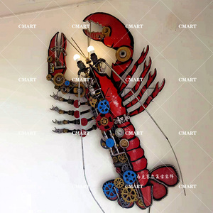 Escultura Steampunk <span class=keywords><strong>de</strong></span> <span class=keywords><strong>Hierro</strong></span> Realista <span class=keywords><strong>de</strong></span> Gran Tamaño para Colgar <span class=keywords><strong>en</strong></span> la Pared <span class=keywords><strong>de</strong></span> Restaurantes, Color Personalizado, Hecha a Mano - Product Image 2