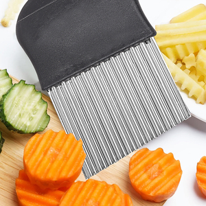 Tùy chỉnh đa chức năng thép không gỉ khoai tây cắt với an toàn nhựa xử lý vẫy hình dạng Slicer dưa chuột và cà rốt Chopper - Product Image 4