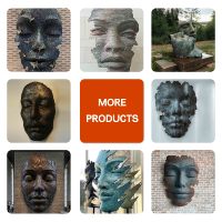 Sculpture de paysage facial en bronze coulé sur mesure, sculpture murale en bronze facial pour décoration extérieure