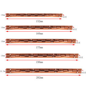 Bisagra de hierro larga de 90 grados para muebles, bisagra de piano para caja de madera, diseño minimalista, duradera, instalación de superficie completa - Product Image 2