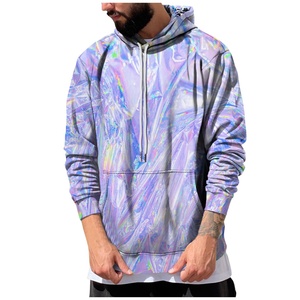 Sudadera con Capucha Personalizada ODM para Hombre, Talla Grande, 100% Algodón, Transpirable, Estampada, Sin Mangas, 330g, con Bolsillo, Novedad de Verano - Product Image 5