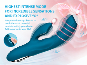 Stimolazione del clitoride della vagina femminile g-spot funzione di riscaldamento del vibratore del coniglio - Product Image 5