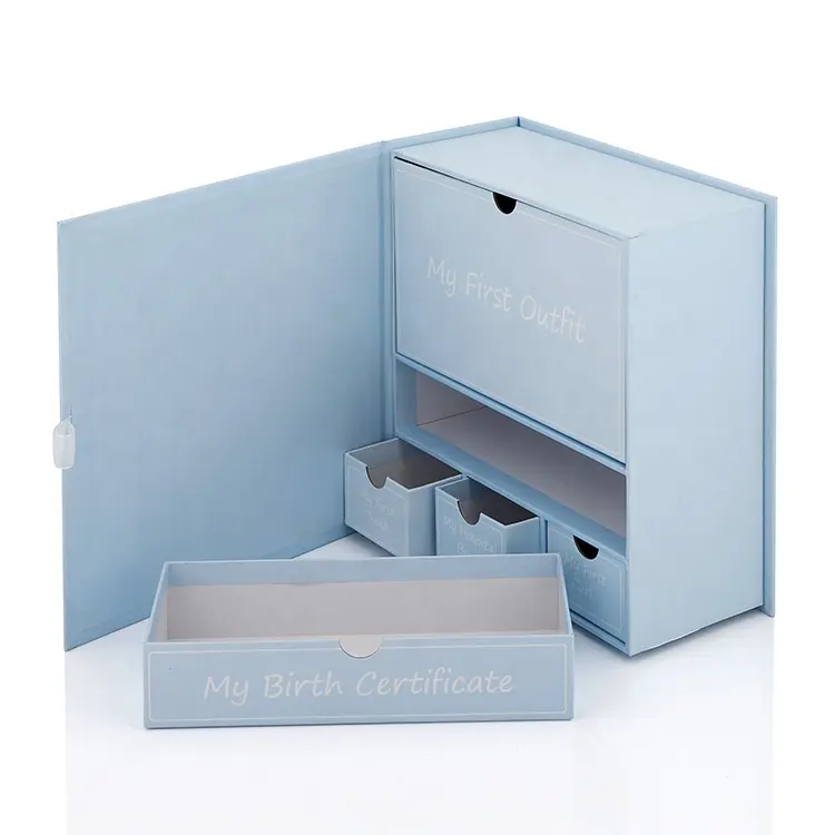 Custom Design Baby Keepsake Box Gift Packaging Luxury Baby Memory Box Newborn Gift Basket Nursery Decor Advent Calendar Gift Box
