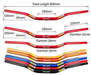 Pièces de modification universelles en alliage d'aluminium Source Factory pour motos tout-terrain, guidons EVO à diamètre variable 28 mm. - Product Image 2