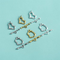 Bouton texturé en argent sterling S925, finition martelée électroplaquée, fermoir irrégulier en forme de cœur