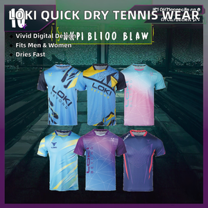 Camisetas Deportivas Loki T04 de Secado Rápido, Cuello en V, Unisex, Manga Corta, de Spandex y Poliéster para Tenis, Tenis de Mesa y Entrenamiento - Product Image 2