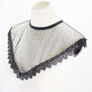 Blusa transparente personalizada al por mayor con capelet desmontable para mujer, Media camisa con cuello falso - Product Image 4