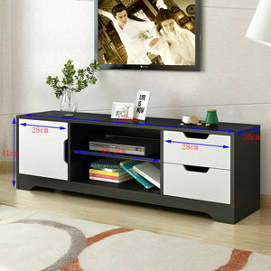 Moderno Supporto <span class=keywords><strong>TV</strong></span> da Pavimento a Forma di I in Legno HK, Grande e <span class=keywords><strong>Basso</strong></span>, Smontabile, per Soggiorno e Camera da Letto, Arredamento Casa, Durata 3-5 Anni - Product Image 2