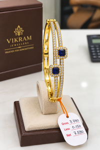 Bracelet en or 24 carats Kada 7,59 grammes, fait main, or fantaisie, pour femmes, pour les mariages, bijoux indiens traditionnels - Product Image 5