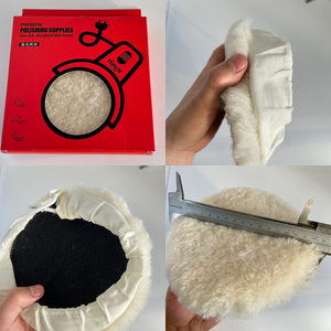 Tampon de coupe en laine OEM personnalisé de sortie d'usine boule de capot de polissage de 5 pouces pour le vernis de carrosserie personnalisable - Product Image 3