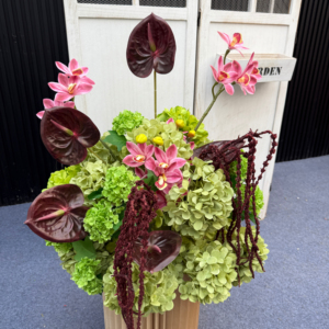 Guirlande de fleurs artificielles Anthurium, Calla et Amarante, toucher réel, pour centre de table, couleur bordeaux, idéale pour l'automne - Product Image 2