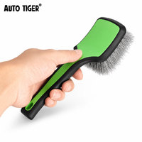 Brosse de nettoyage de pneus de voiture ATUO TIGER verte et noire, brosse de nettoyage de tapis, brosse à récurer les pneus, brosse de detailing automobile