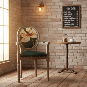 Sedia da Pranzo in Legno Massello Stile Retrò Nordico Americano per Casa, Ristorante, Caffè con Schienale <span class=keywords><strong>Vintage</strong></span> - Product Image 3