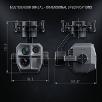 TIANLUO TZ096FA Caméra thermique portable à triple capteur EO/IR stabilisée 3 axes 640x512 avec suivi IA et télémètre laser pour enregistrement vidéo de drone