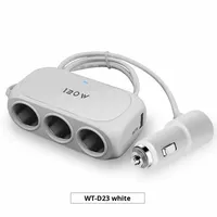 Adaptateur de prise 1 vers 3, marque YFL, matériau plastique, accessoires intérieurs de voiture, double prise USB, appareil 12V pour téléphone portable