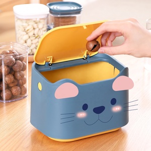 Haixin desktop Waste Bin Plastic Garbage Dustbin Manufacturer Food Kitchen Household Trash Can tissue box
