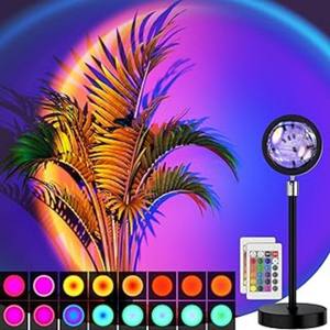 Lampe de projection coucher de soleil rotative, lumière LED visuelle romantique <span class=keywords><strong>arc</strong></span>-en-ciel avec USB, veilleuse moderne sur pied pour décoration de salon - Product Image 1