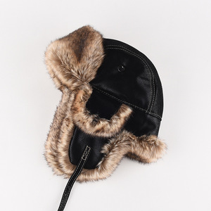 Lei Feng Hat With Ear Flaps Black Coffee Color Adjustable Head Circumference Foldable Neck Protector For Men Winter Warmth - Product Image 2