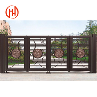 Porte d'allée automatique motorisée au design moderne Porte de clôture à persiennes Porte coulissante en aluminium