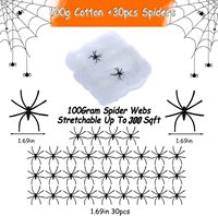 Toile d'araignée Halloween Decor 300Sqft toile d'araignée avec 30 fausses araignées extensibles bricolage toiles d'araignée pour intérieur/extérieur atmosphère effrayante