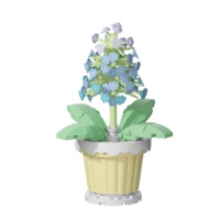 Blok Bangunan Tanaman Hyacinth dalam Pot 202PCS Model Bunga Mainan Susun Dekorasi Meja Set Hadiah