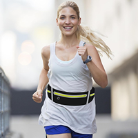 Ceinture de course ajustable avec support de téléphone, sac banane de sport mains libres, pochette d'accessoires pour la gym, la remise en forme et les voyages