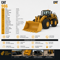 Chargeuse frontale Cat 986 de 44,4 tonnes avec godet de 5,0-10,3 m³ pour le chargement en carrière