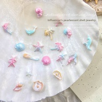 Accessoires de nail art Paso Sico, série Océan 3D, ensemble assorti, étoiles de mer, coquillages, hippocampes, cocotiers, nacrés