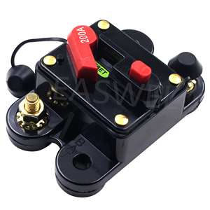 Protecteur de moteur de surcharge de bloc de fusible en ligne Audio <span class=keywords><strong>12</strong></span> V-24V DC <span class=keywords><strong>12</strong></span> Volt pour <span class=keywords><strong>disjoncteur</strong></span> marin SUV de voiture avec réinitialisation manuelle 200A - Product Image 5