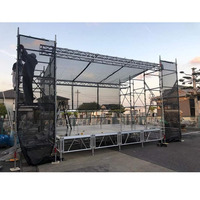 Structure noire aluminium Mobile Dj conception d'éclairage extérieur Concert scène toit botte tige système scène botte