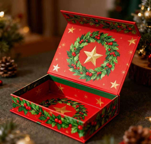 Custom Magnetic Gift <b>Box</b> <b>Set</b> with Tissue Paper Ribbon Bow for Christmas Corporate Gifting - Product Image 6