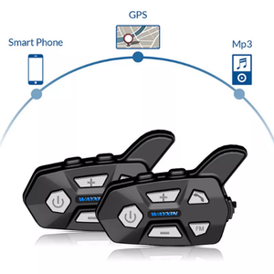 Intercomunicador BT para casco de motocicleta, 1200M, FM, impermeable, interfono - Product Image 5