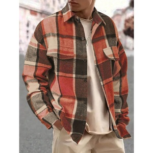 Giacche <span class=keywords><strong>Invernali</strong></span> da <span class=keywords><strong>Uomo</strong></span> All'Ingrosso, Calde Giacche a Quadri in Flanella con Colletto Rovesciato e Tasca sul Petto, Giacca Casual alla Moda per <span class=keywords><strong>Uomo</strong></span> - Product Image 1