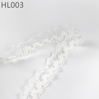 Vente en gros du fabricant, Meilleure vente : Bordure de dentelle brodée de 3CM-5CM, Dentelle Cluny à œillets, en stock, Tissu soluble dans l'eau