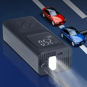 Compresseur d'<span class=keywords><strong>air</strong></span> électrique portable mini 12V avec lumière d'urgence, manomètre numérique, gonfleur de pneus en plastique pour voitures et vélos - Product Image 3