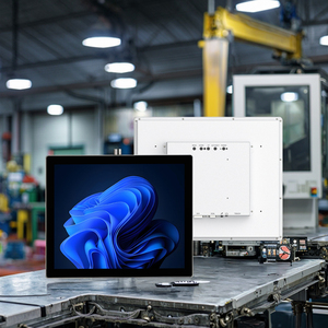 Panel industrial todo en uno IP65 personalizado PC con pantalla táctil 450 Nits Win 10 Procesador Intel integrado sin ventilador 1000 + Horas de uso - Product Image 1
