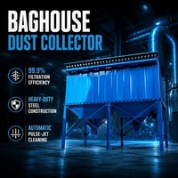 Système de dépoussiérage industriel à grande capacité pour atelier, filtre à sacs à jet pulsé automatique à châssis métallique