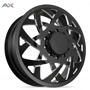 ล้อฟอร์จขนาด 24 นิ้ว 22x8.25 24x8.25 26x8.25 8x210 10x225 สีดำเงาแบบมิลล์ สำหรับ Chevy Silverado 3500 Ford F450 DRW - Product Image 1