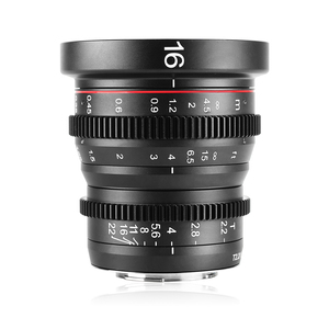 Objectif cinéma Meike 16 mm T2.2 plein format, grande ouverture, zoom standard, faible distorsion, monture Micro Four Thirds MFT - Product Image 1