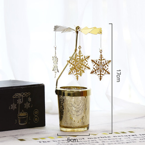 Bougie en verre de fer simple et moderne de style américain Bougeoir de Noël tournant - Product Image 5
