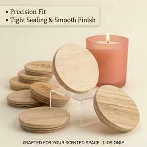 Tapa de Madera de Pino Natural Ecológica WeWood de Vietnam, Tapa Hermética para Frascos de Madera con Junta para Marcas de Velas de Lujo - Product Image 3