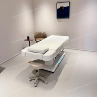Lit de Beauté Électrique Facial de Luxe 4 Moteurs, Table de Massage Dédiée au Salon de Beauté et au Cils, Avec Lampe