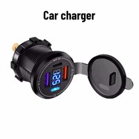 Tip-C PD30W ve Çift USB a 3 Portlu Hızlı Şarj Soketi Voltmetreli 12V/24V Araba Tekne Motosiklet için Su Geçirmez