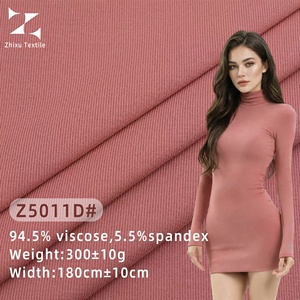 Kain Interlock Berbagai Warna 300gsm 94.5% Viscose 5.5% Spandex dengan Rajutan Satu Sisi yang Disikat untuk Gaun Bodycon <span class=keywords><strong>Mini</strong></span> Dress - Product Image 1