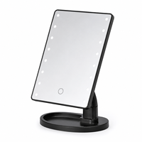 Miroir de Maquillage LED Personnalisé OEM avec Logo, Intensité Réglable par Touche, Loupe Détachable 10X et Base de Rangement pour la Vente en Gros