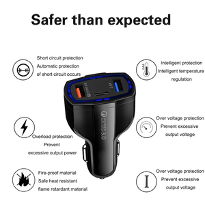 Chargeur de voiture USB portable OEM promotionnel QC3.0 à double port, charge rapide, <span class=keywords><strong>adaptateur</strong></span> de voiture USB-C avec port Type C - Product Image 4