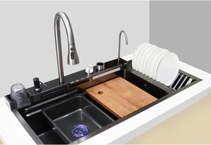 2025 New style Multi Function Stainless Steel 304 Nano Black Surface <strong>sink</strong> Handmade Wash Basin <strong>Kitchen</strong> <strong>Sink</strong> with dish rack - Product Image 4