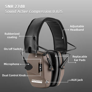 Tendance NRR 27dB Protection auditive électronique Protection des oreilles Cache-oreilles pour la chasse Cache-oreilles électroniques - Product Image 2